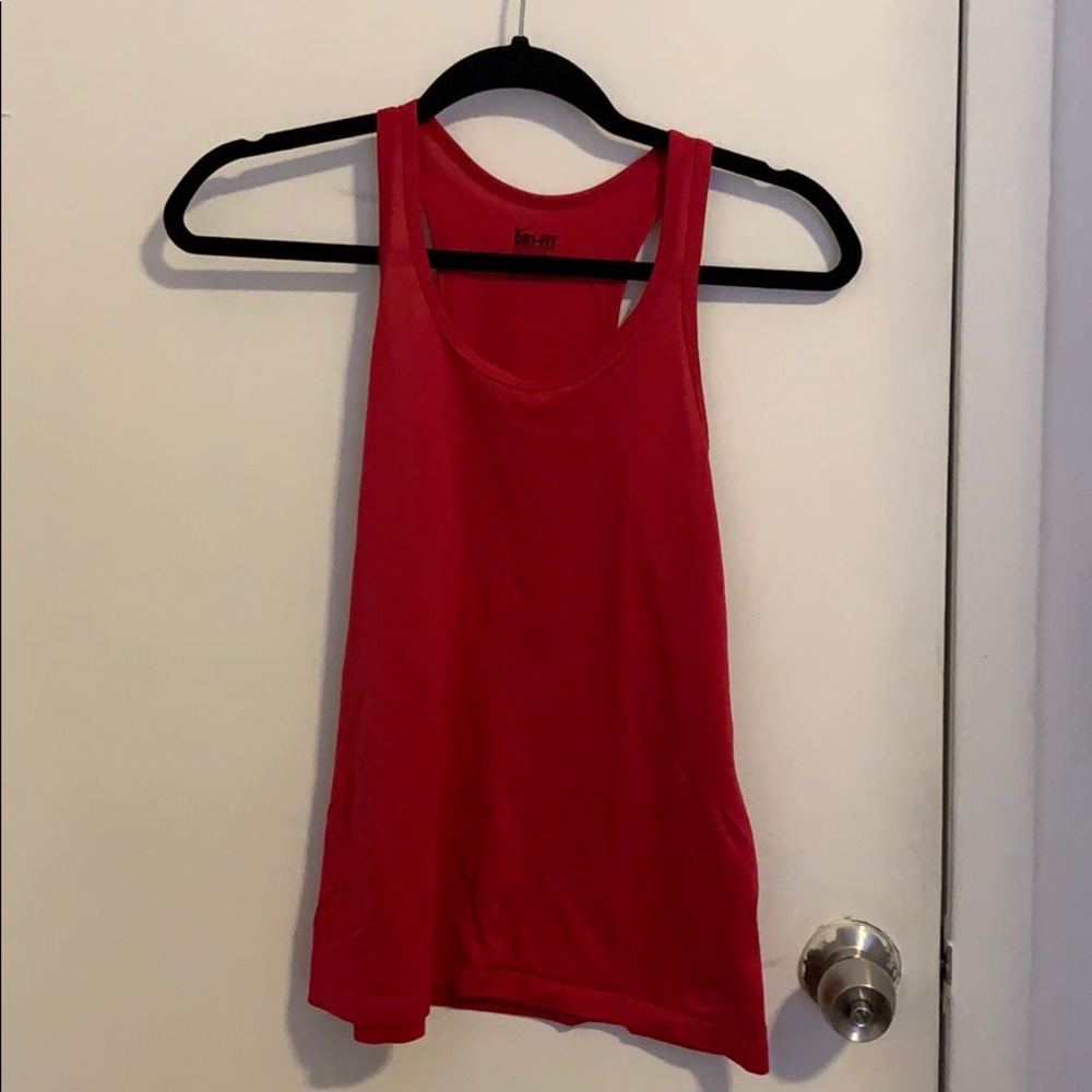 Hot pink nike dri fit racer back tank top
